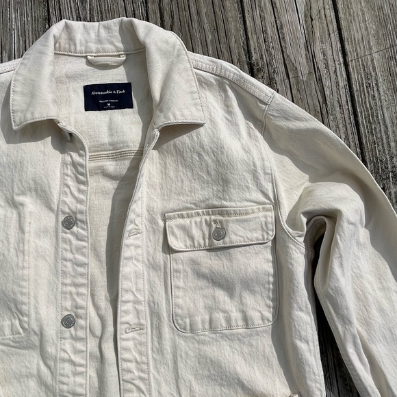 Men’s Abercrombie Chore Jacket Off-White - Picture 2 of 2